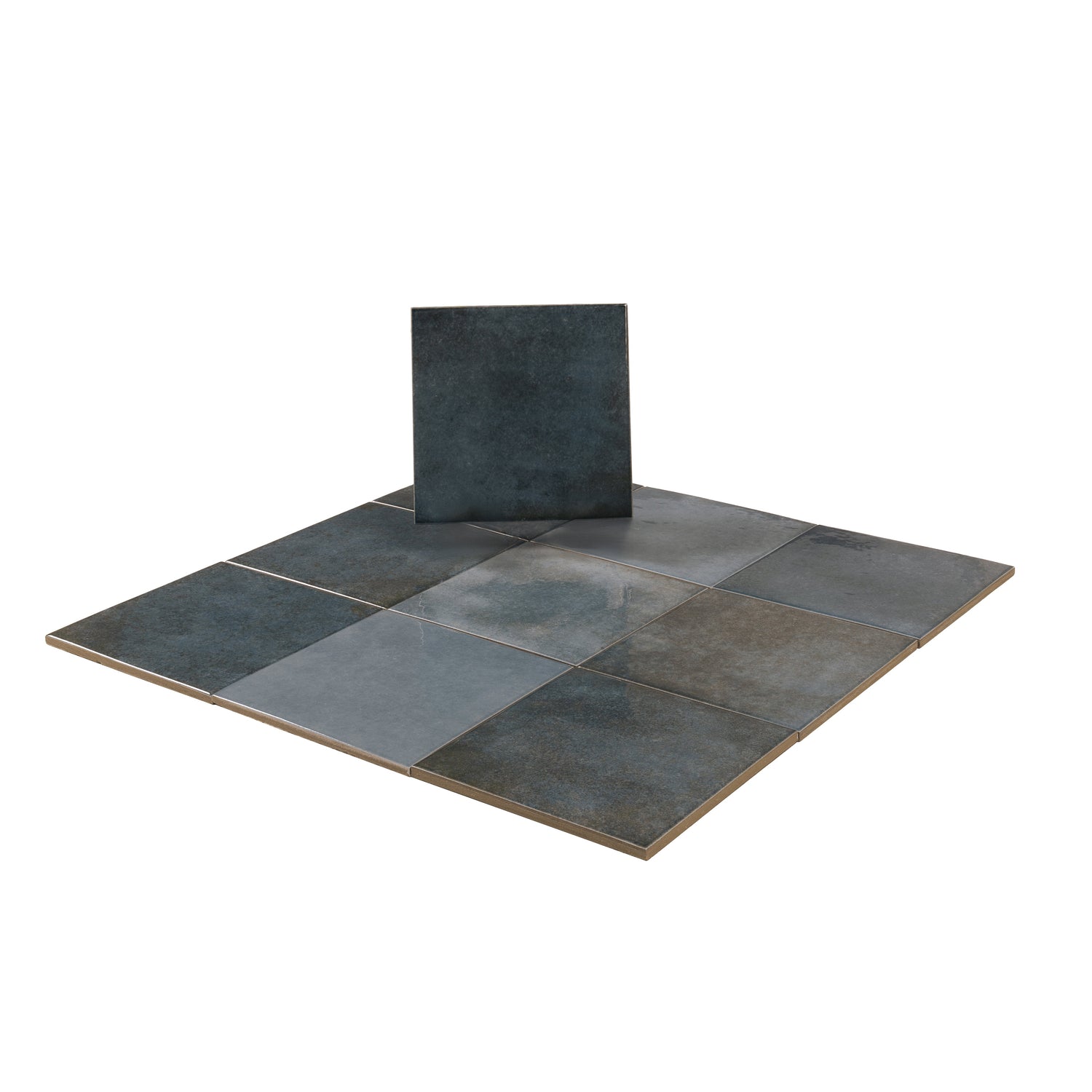 Zahara 6x6 Slate Blue Porcelain Zellige Square Wall and Floor Tile (22 Pack, 5.38 sq ft/case) - Sample