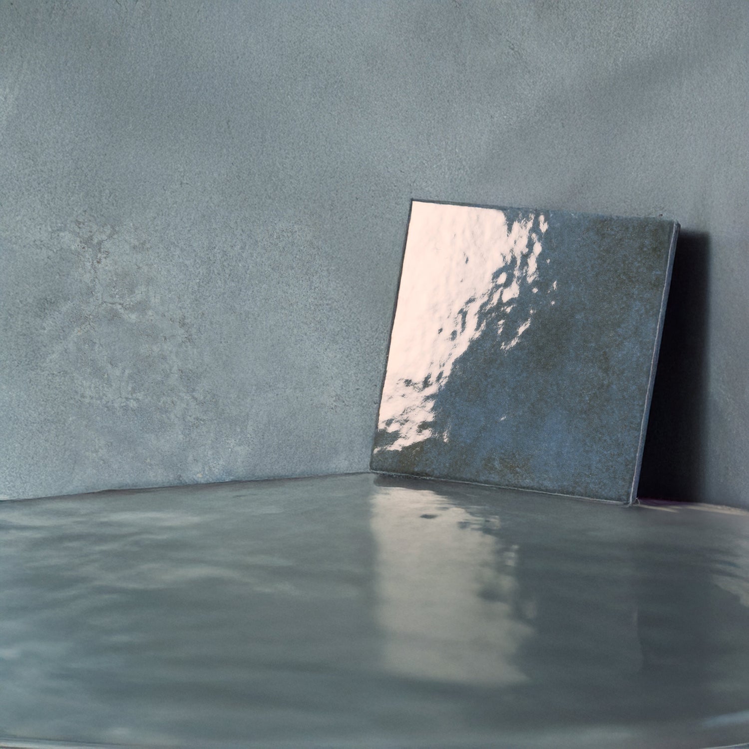 Zahara 6x6 Slate Blue Porcelain Zellige Square Wall and Floor Tile (22 Pack, 5.38 sq ft/case) - Sample