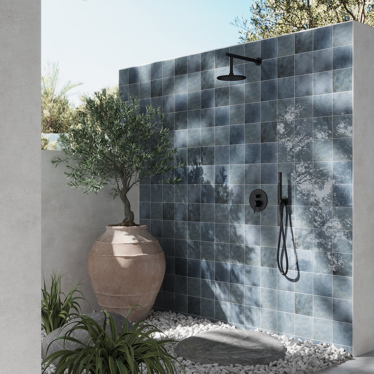 Slate Blue 6x6 Glossy Zellige Square Porcelain Tile (22 pack, 5.38 sq ft/case)