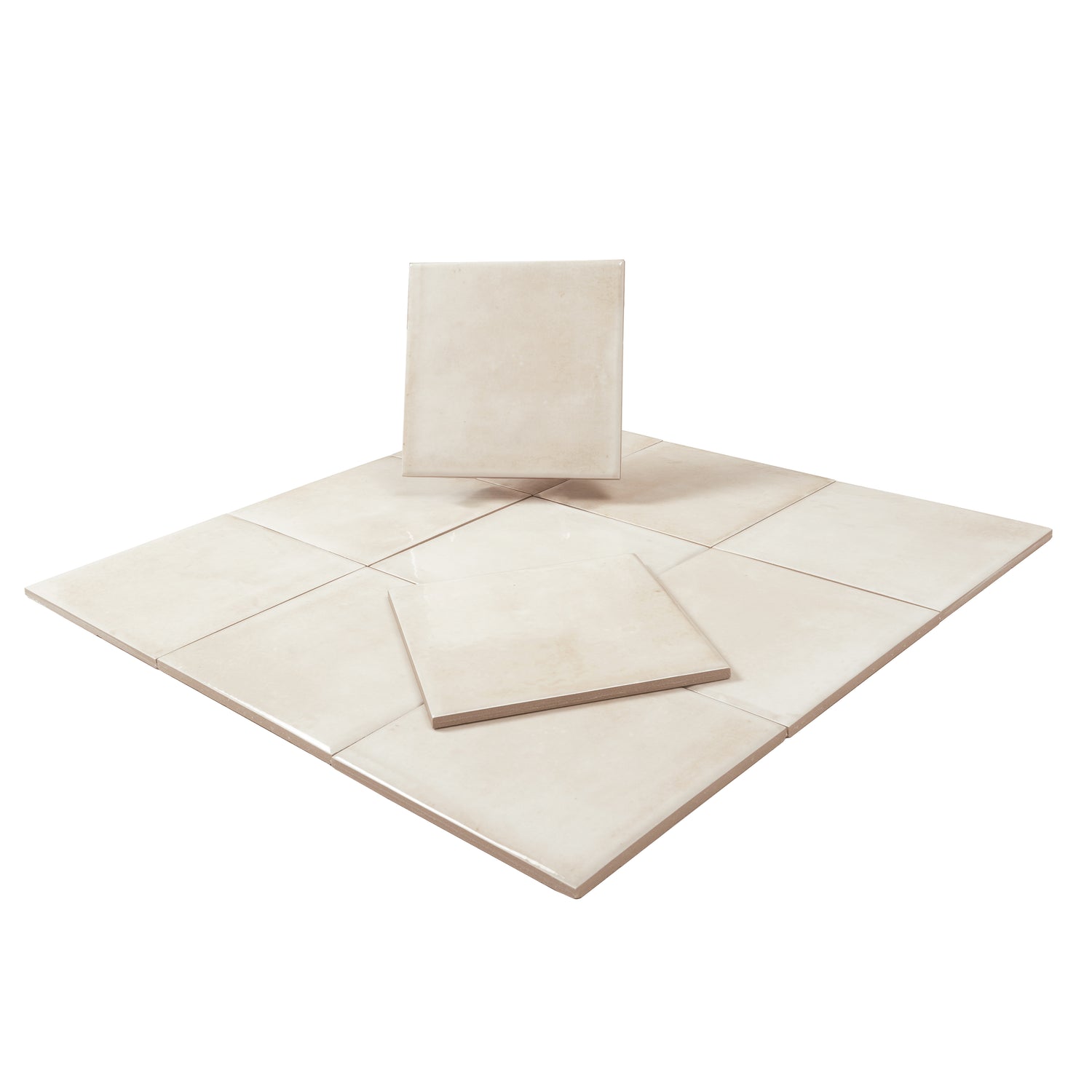 Zahara 6x6 Creamy off-white Porcelain Zellige Square Wall and Floor Tile (22 Pack, 5.38 sq ft/case)