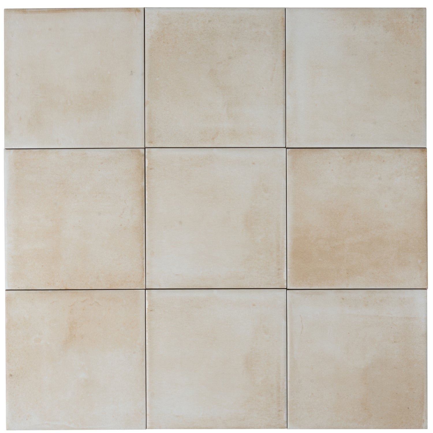 Zahara 6x6 Creamy off-white Porcelain Zellige Square Wall and Floor Tile (22 Pack, 5.38 sq ft/case)