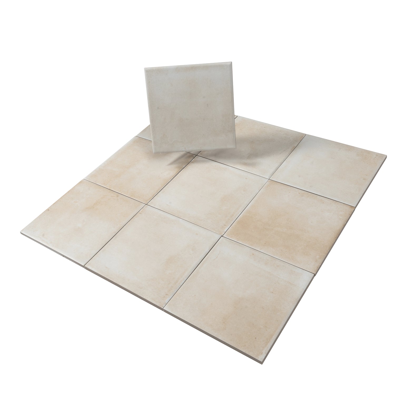 Zahara 6x6 Creamy off-white Porcelain Zellige Square Wall and Floor Tile (22 Pack, 5.38 sq ft/case)