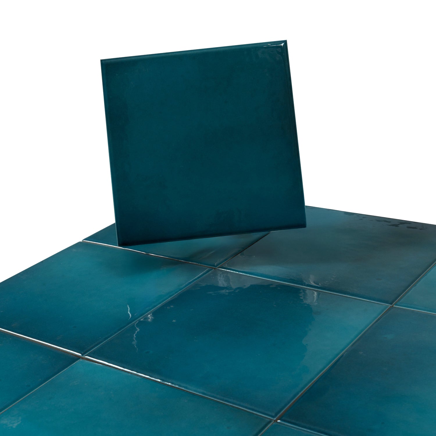 Zahara 6x6 Tropical Teal Porcelain Zellige Square Wall and Floor Tile (22 Pack, 5.38 sq ft/case) - Sample