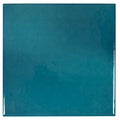 Glossy tropical teal 6x6 porcelain zellige square tile with smooth surface