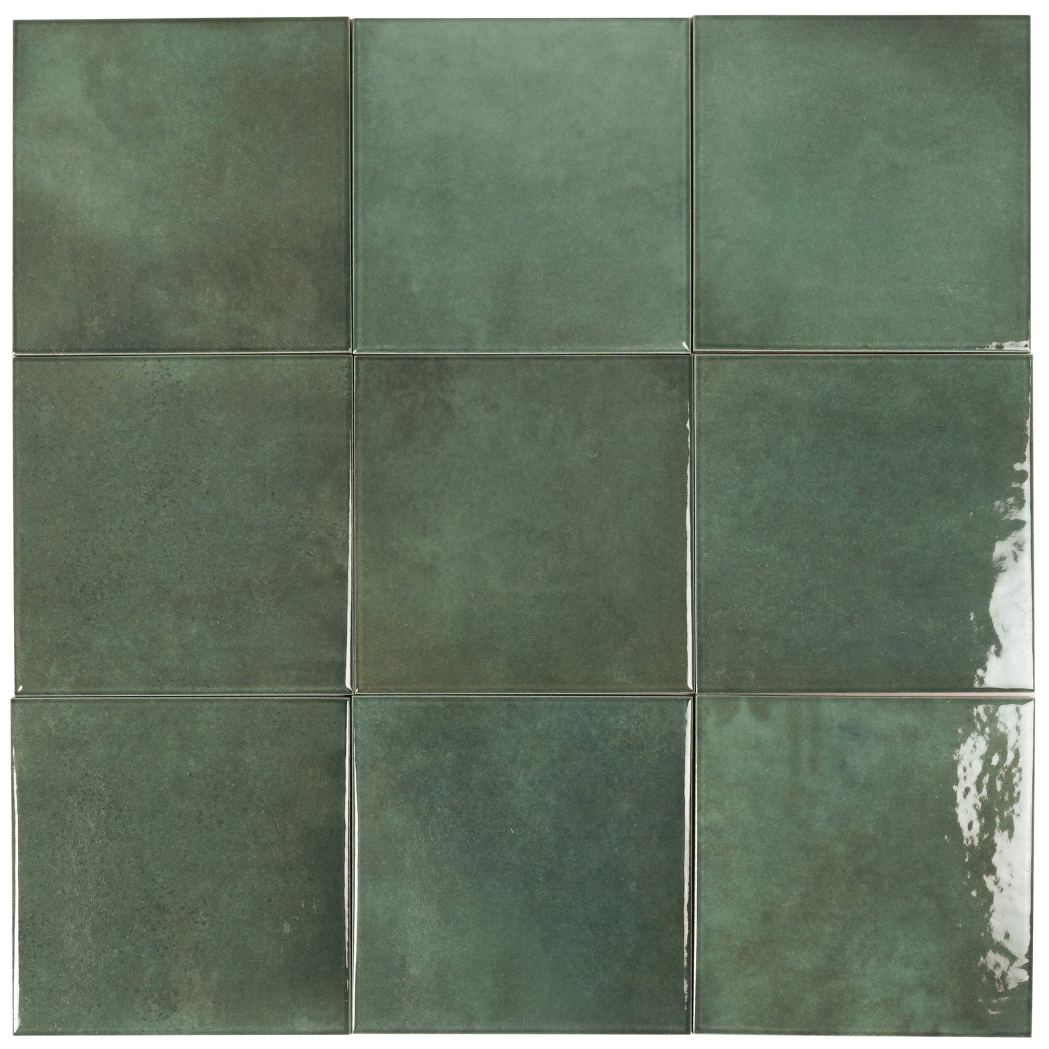 Zahara 6x6 Moss Green Porcelain Zellige Square Wall and Floor Tile (22 Pack, 5.38 sq ft/case) - Sample