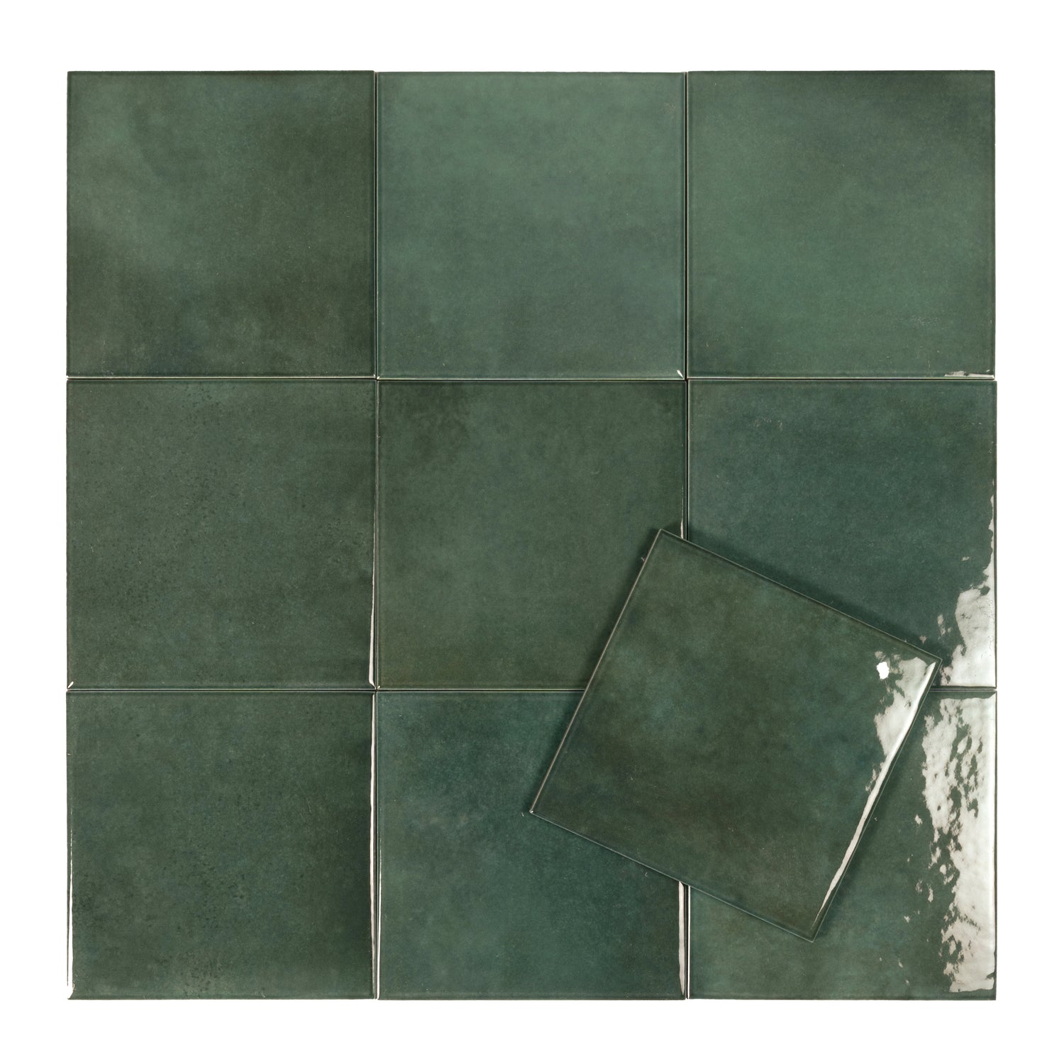 Zahara 6x6 Moss Green Porcelain Zellige Square Wall and Floor Tile (22 Pack, 5.38 sq ft/case)