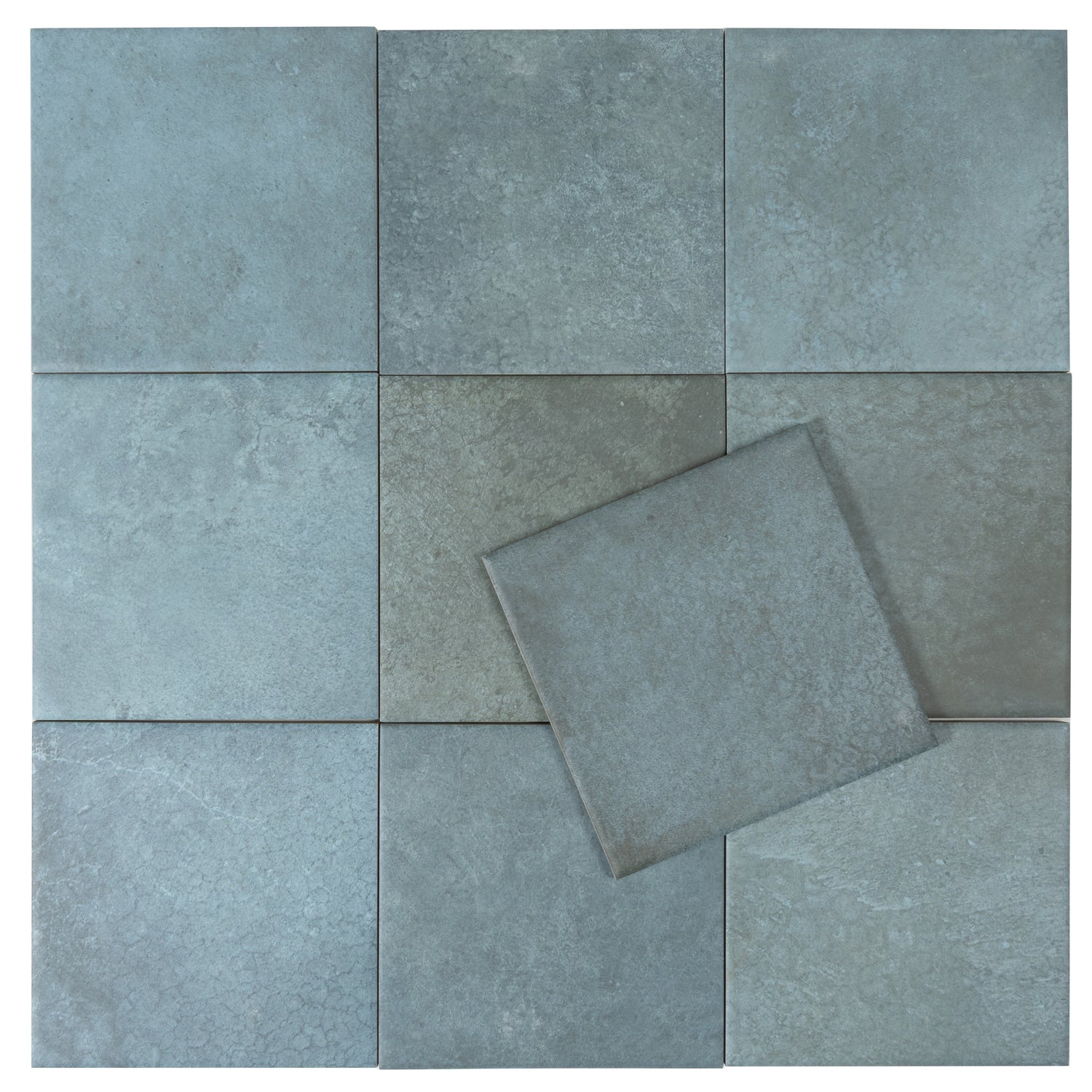 Zahara 6x6 Dusty Blue Porcelain Zellige Square Wall and Floor Tile (22 Pack, 5.38 sq ft/case)