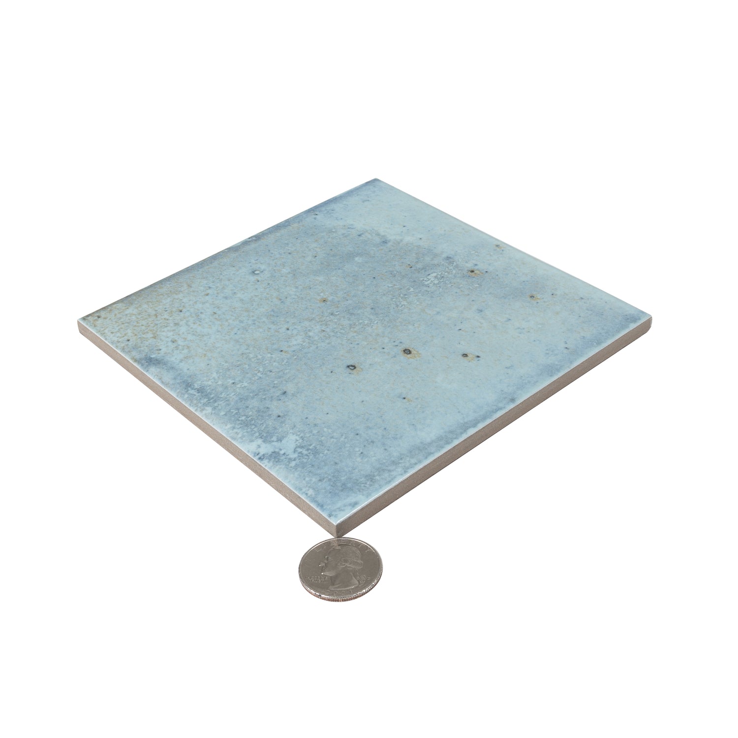 Zahara 6x6 Sky Blue Porcelain Zellige Square Wall and Floor Tile (22 Pack, 5.38 sq ft/case)