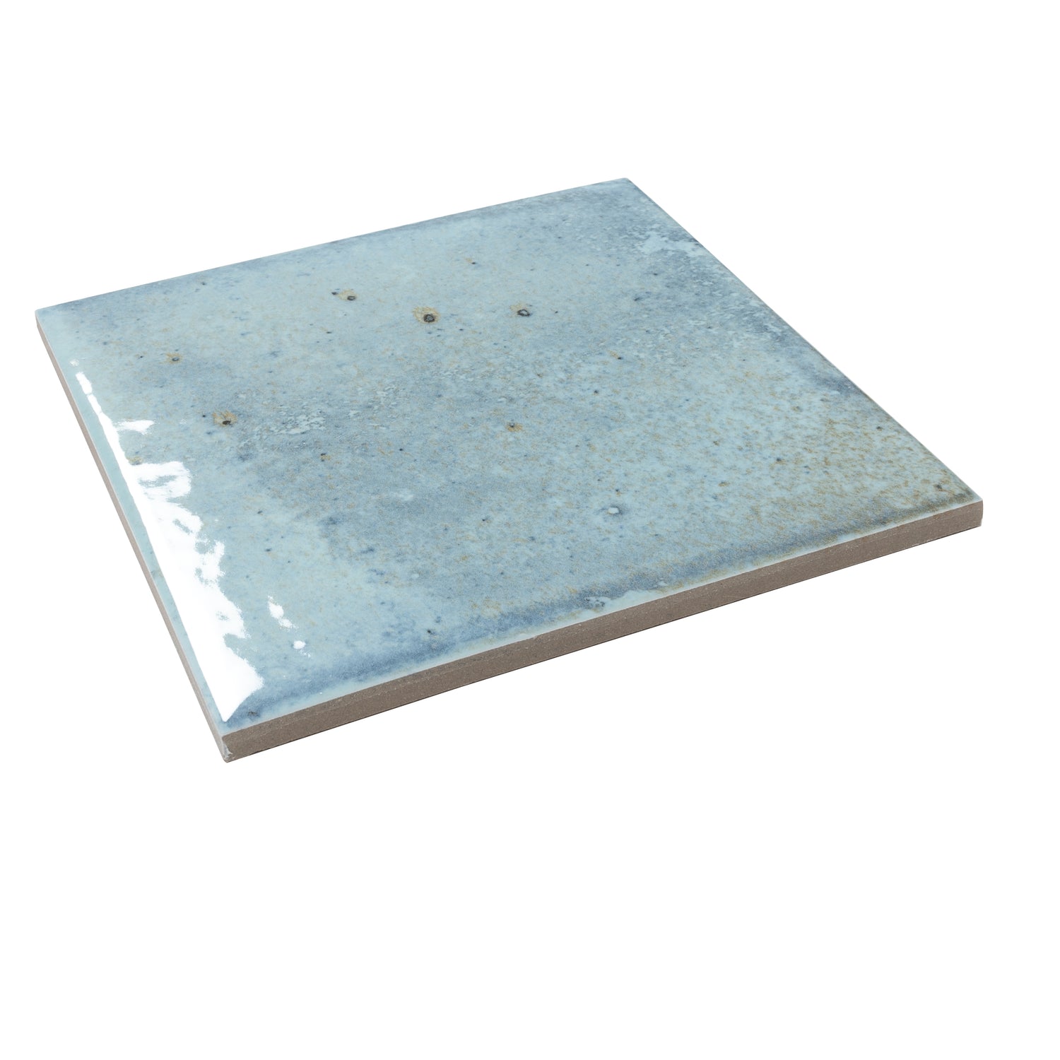 Zahara 6x6 Sky Blue Porcelain Zellige Square Wall and Floor Tile (22 Pack, 5.38 sq ft/case)