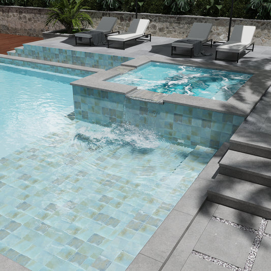 Sky Blue 6x6 Glossy Zellige Square Porcelain Tile (22 pack, 5.38 sq ft/case)