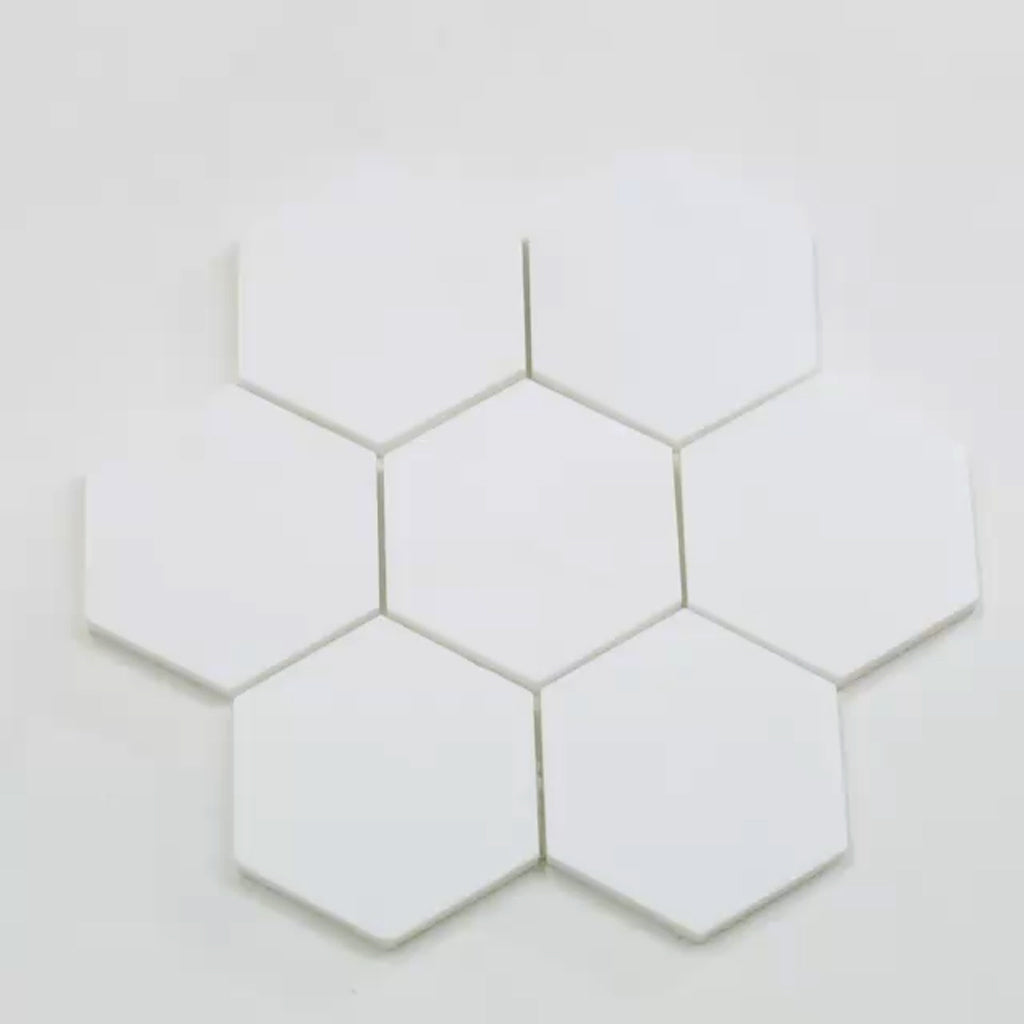 Nubes 10.2 in. x 10.6 in. Honed Pearl White Marble Mosaic Hexagon Wall and Floor Tile (3.75 sq ft/case) - 5 Pack