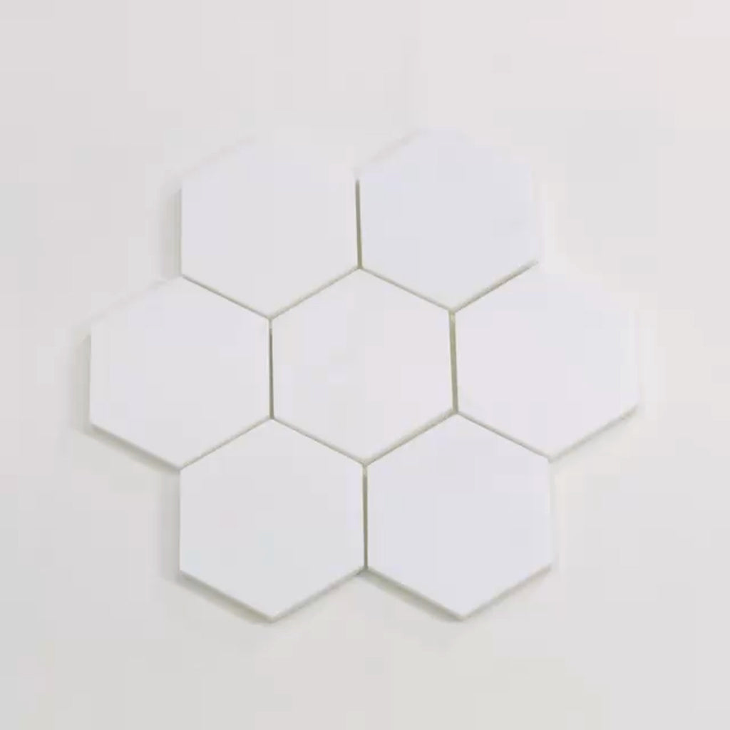 Nubes 10.2 in. x 10.6 in. Honed Pearl White Marble Mosaic Hexagon Wall and Floor Tile (3.75 sq ft/case) - 5 Pack