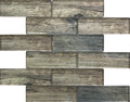 Sample - Wooden Brown 12x12 Glossy Brick Glass Mosaic Tile (5 pack, 4.83 sq ft/case)