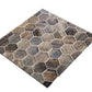 Wooden Brown 12x12 Glossy Hexagon Glass Mosaic Tile (5 pack, 4.83 sq ft/case) - Sample