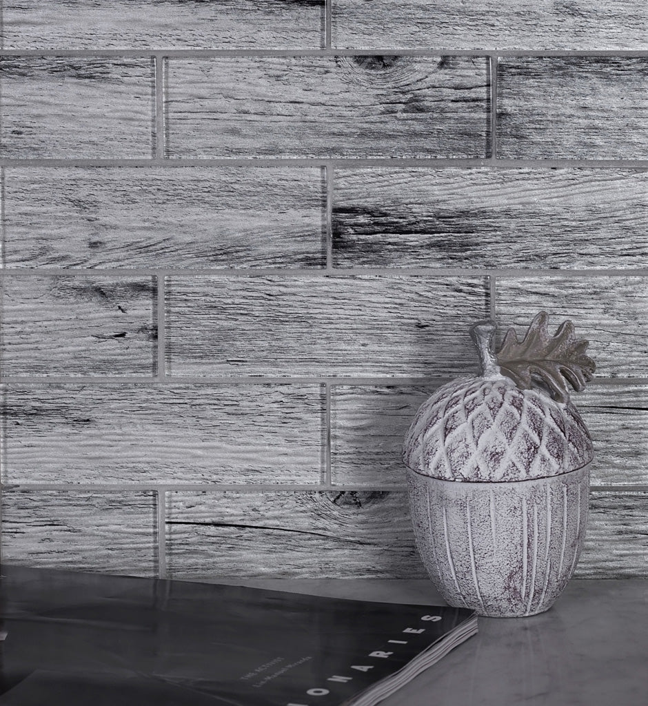 Buy Online 12x12 Light Gray Polished Glass Subway Mosaic Tile