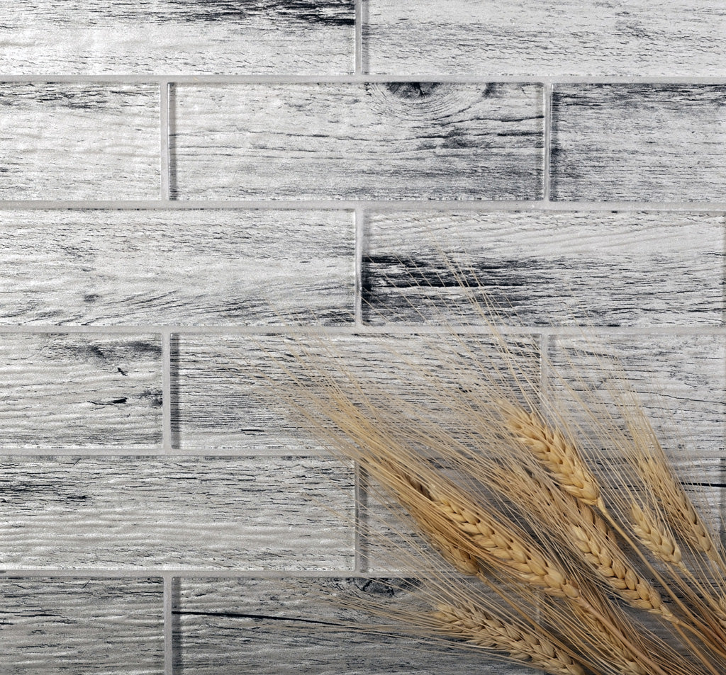 Buy Online 12x12 Light Gray Polished Glass Subway Mosaic Tile