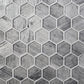5 pack Light Gray 11.8 in. x 11.8 in. Hexagon Polished Glass Mosaic Tile (4.83 sq ft/case) - Sample