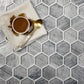 5 pack Light Gray 11.8 in. x 11.8 in. Hexagon Polished Glass Mosaic Tile (4.83 sq ft/case) - Sample