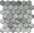 Sample - Light Gray 12x12 Glossy Hexagon Glass Mosaic Tile (5 pack, 4.83 sq ft/case)