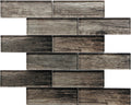 Sample - Brown 12x12 Glossy Brick Glass Mosaic Tile (5 pack, 4.83 sq ft/case)