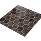 12x12 Brown Hexagon Glass Tile