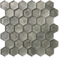 Sample - Gray 12x12 Glossy Hexagon Glass Mosaic Tile (5 pack, 4.83 sq ft/case)