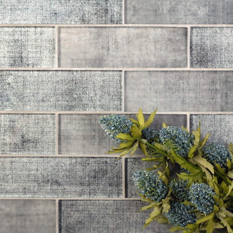 Shop Online 12x12 Coin Gray Polished Glass Subway Mosaic