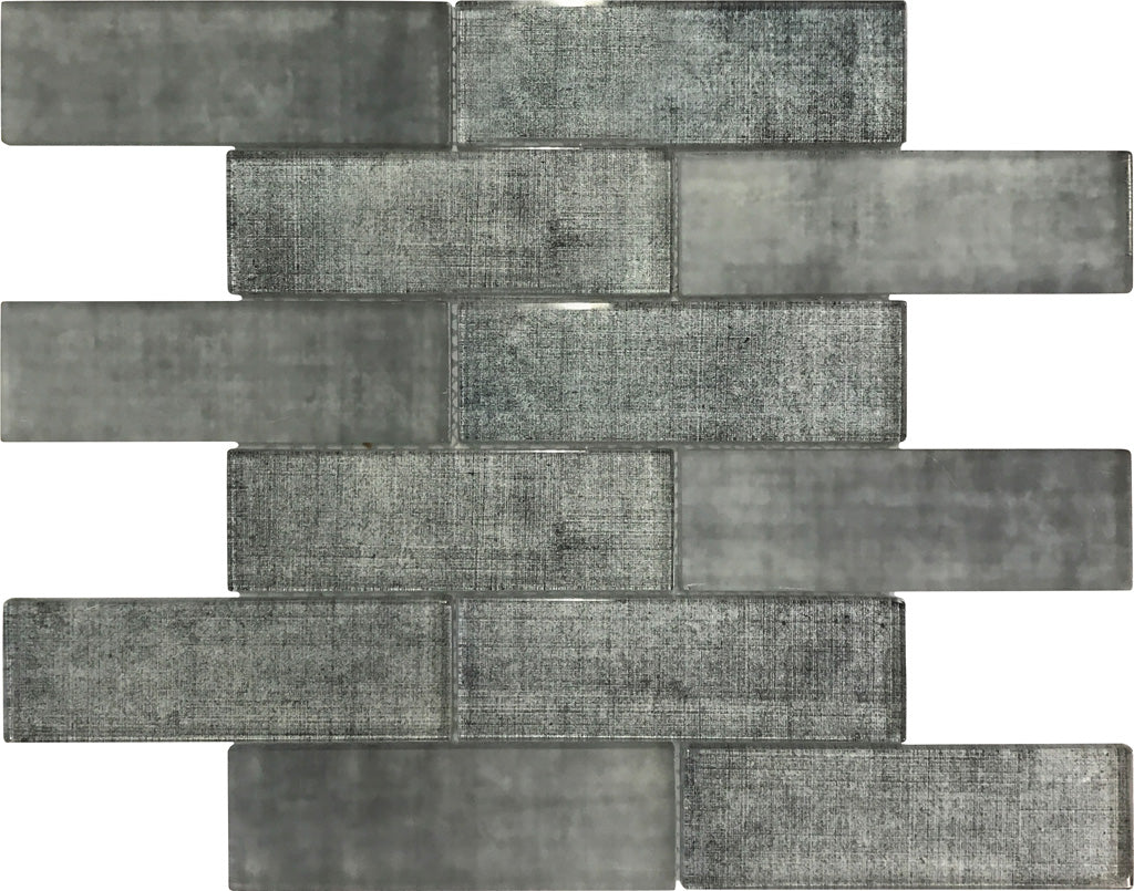 Shop Online 12x12 Coin Gray Polished Glass Subway Mosaic Tile