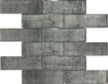 Sample - Coin Gray 12x12 Glossy Brick Glass Mosaic Tile (5 pack, 4.83 sq ft/case)