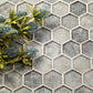 2x12 Coin Gray Hexagon Glass Tile