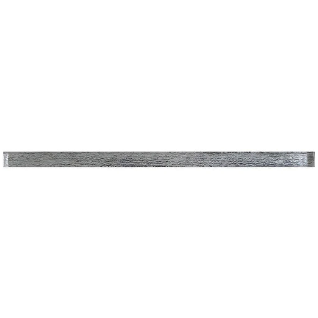 Light Gray Glass Glossy Pencil Tile Trim 