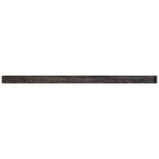 Sample-Wood Brown 0.5x12 Glossy Glass Pencil Tile Trim (10 pack, 0.5 sq ft/case)