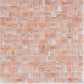 Glossy linen beige 12x12 glass mosaic tiles with swirled pastel pink and beige shades