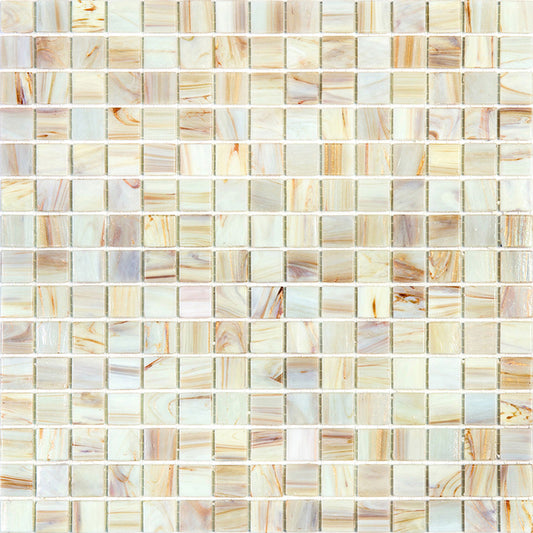 Beige 12x12 Glossy Uniform Square Glass Mosaic Tile (20 pack, 20 sq ft/case) - Sample