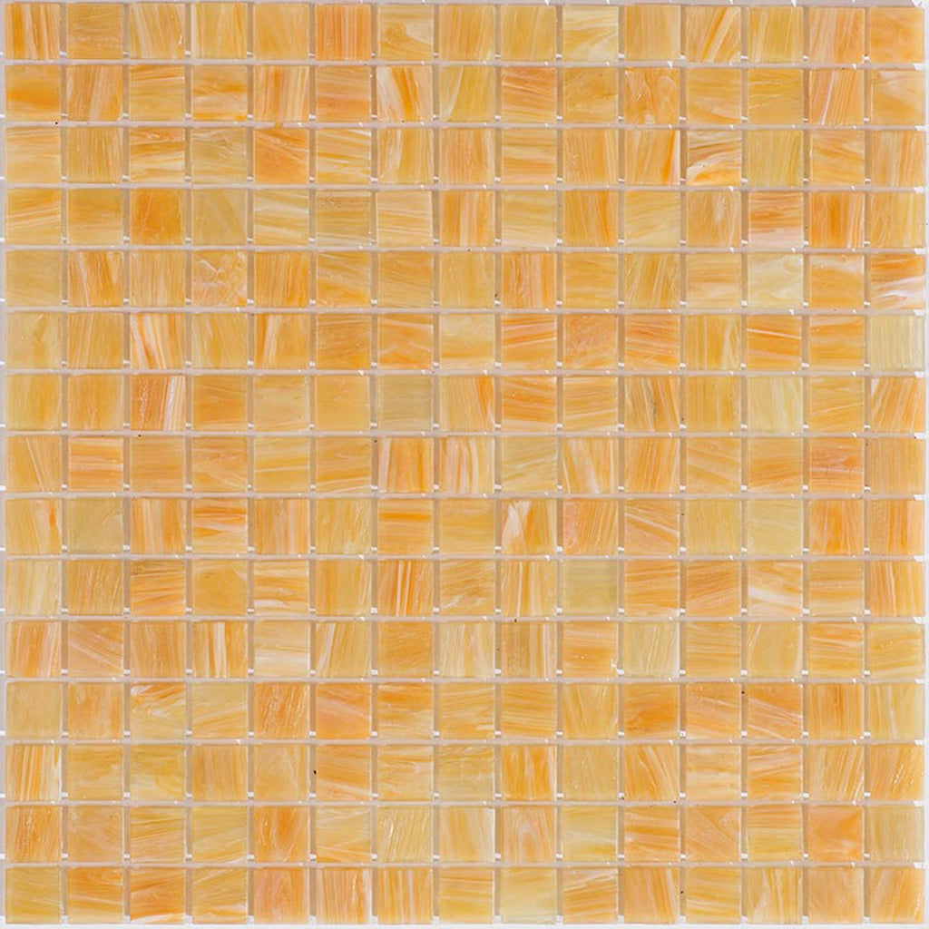 Buff Beige Glossy Glass Mosaic Tile