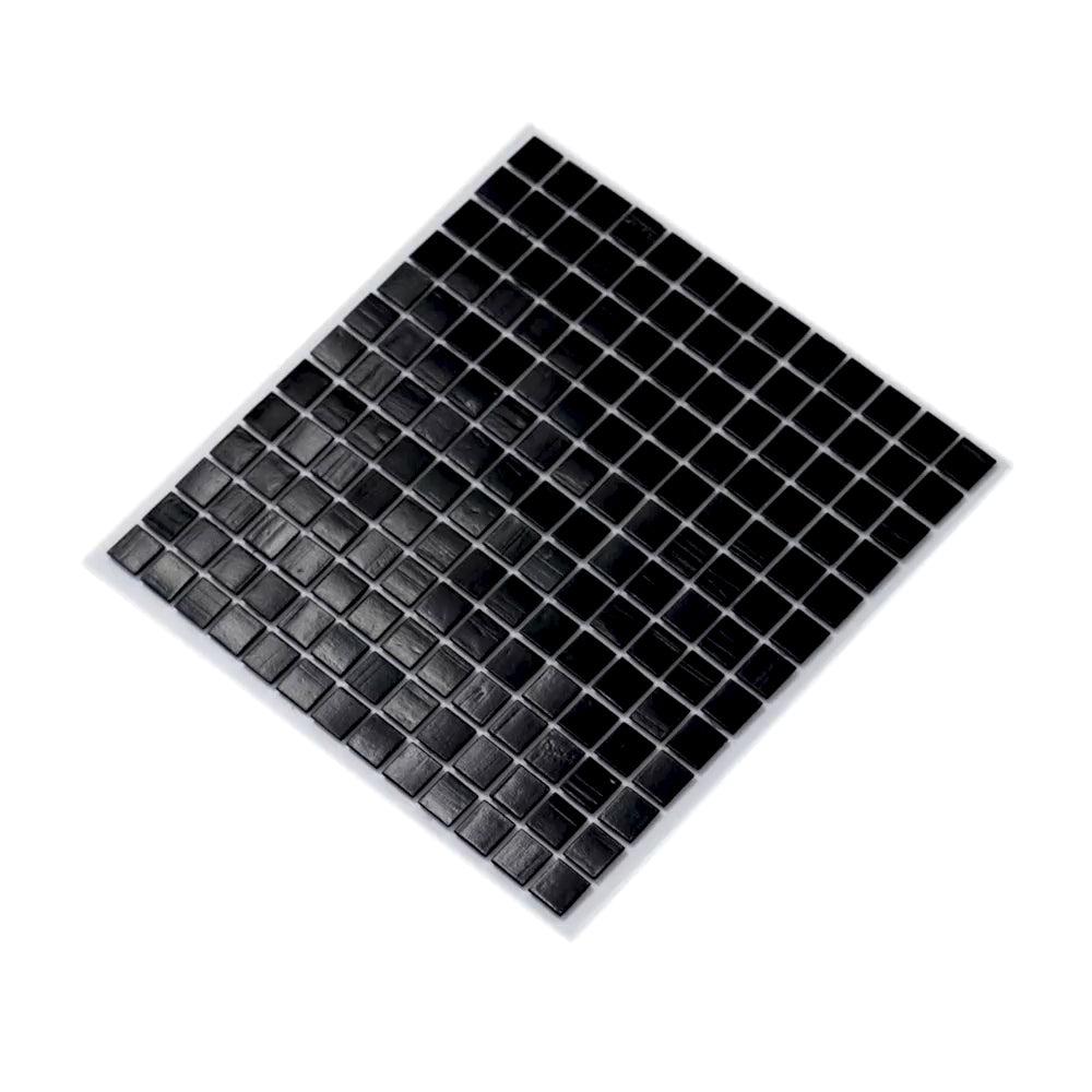 20-pack Celestial 12 in. x 12 in. Glossy Black Glass Mosaic Wall and Floor Tile (20 sq ft/case)