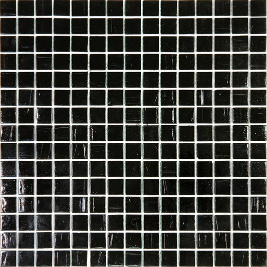 Black 12x12 Glossy Glass Uniform Square Mosaic Tile (20 pack, 20 sq ft/case) - Sample