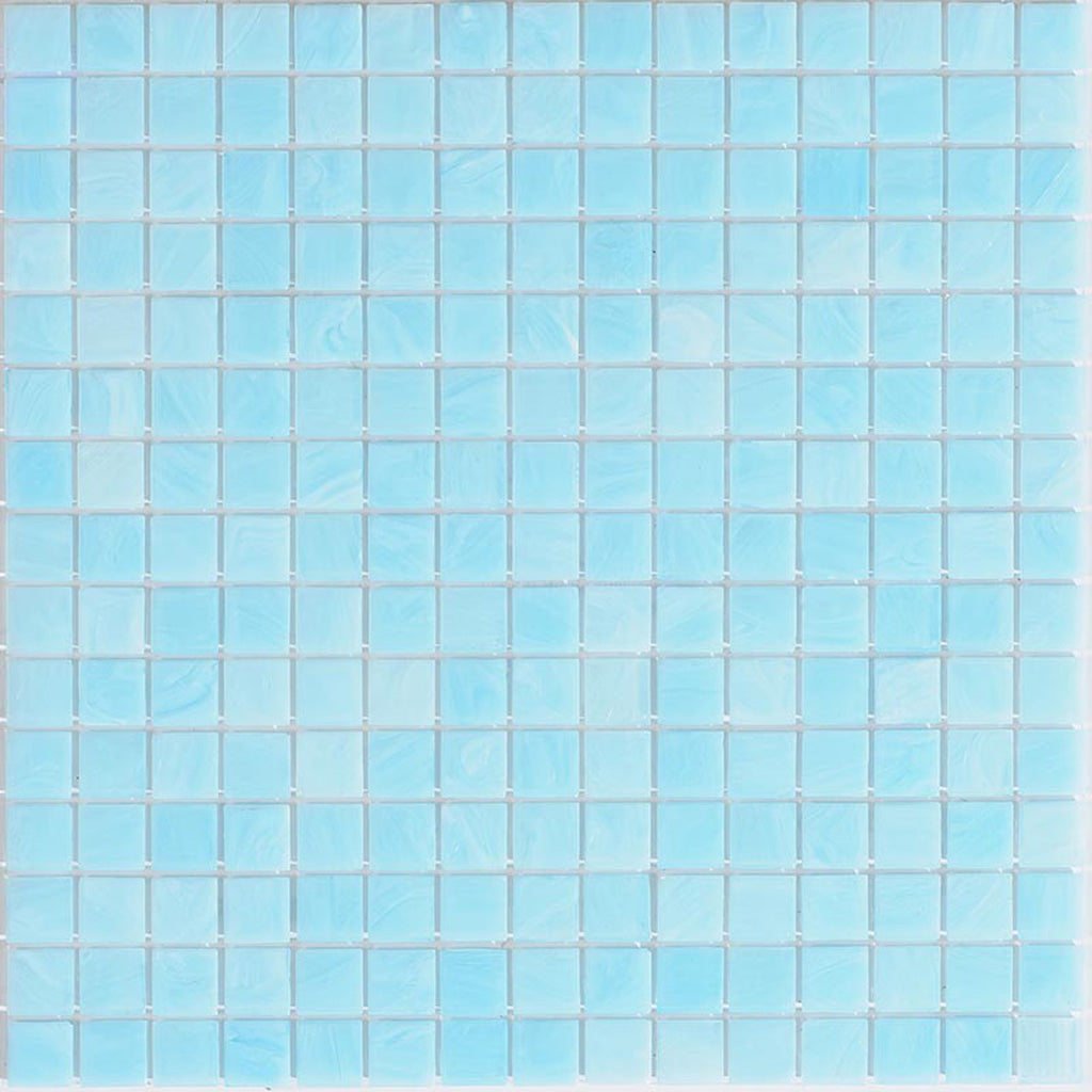 Baby Blue Glossy Glass Mosaic Tile