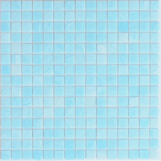 Baby Blue Glossy Glass Mosaic Tile