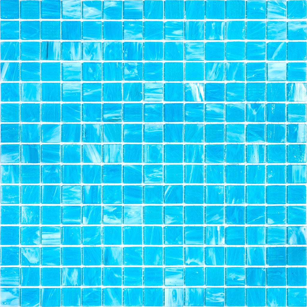 Arctic Blue Glossy Glass Mosaic Tile