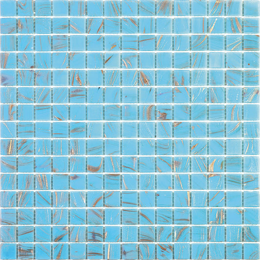 Maya Blue 12x12 Glossy Uniform Square Glass Mosaic Tile (20 pack, 20 sq ft/case) - Sample