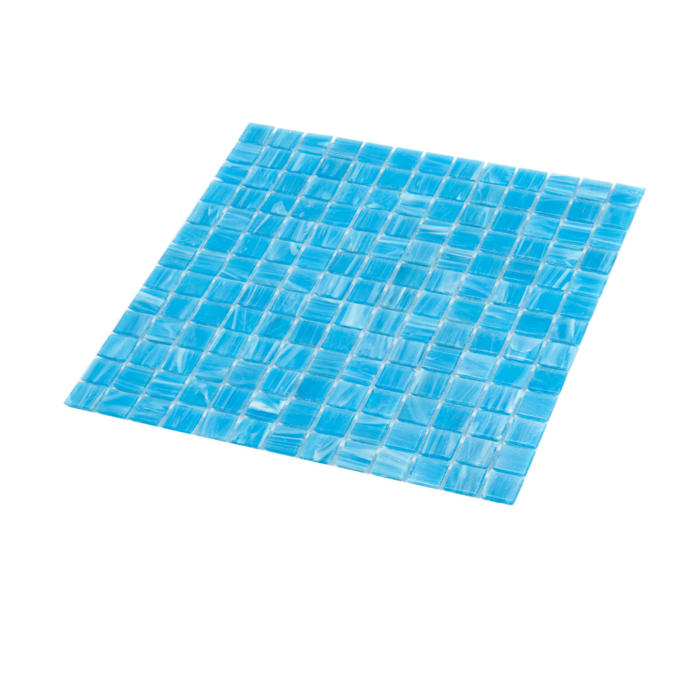 20-pack Celestial 12 in. x 12 in. Glossy Dodger Blue Glass Mosaic Wall and Floor Tile (20 sq ft/case)