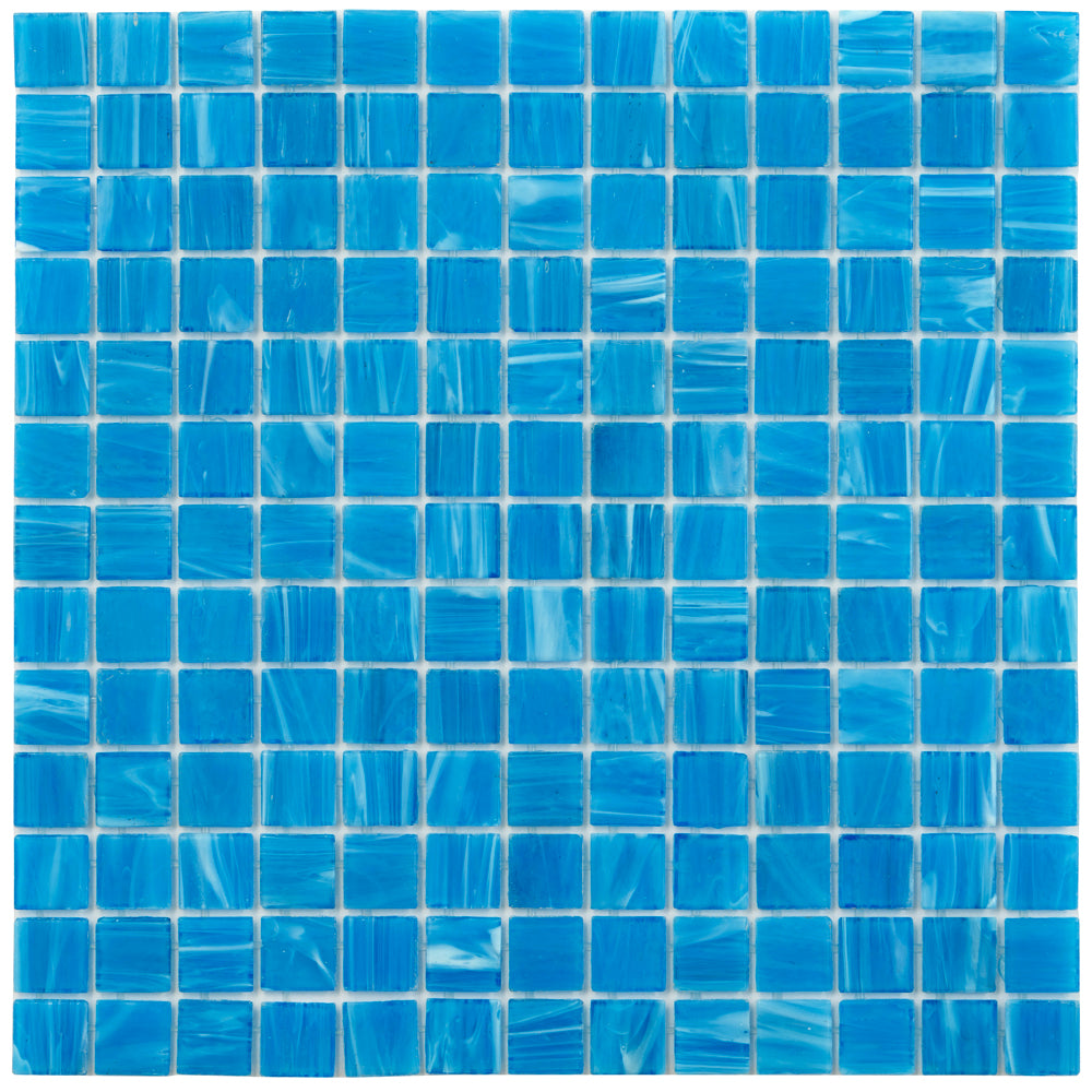 20-pack Celestial 12 in. x 12 in. Glossy Dodger Blue Glass Mosaic Wall and Floor Tile (20 sq ft/case)