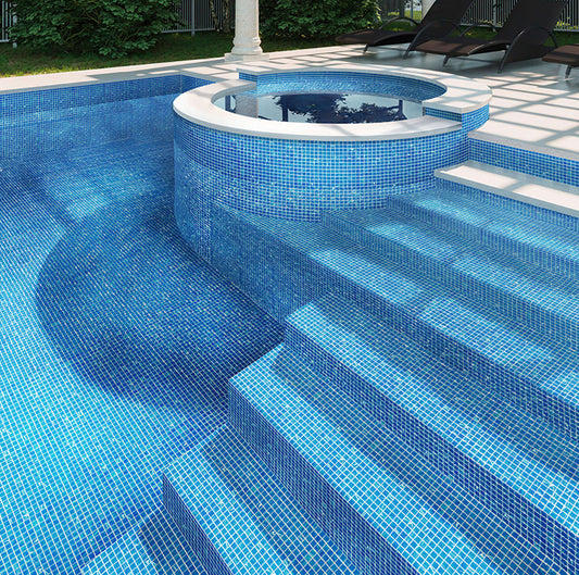 Dodger Blue 12x12 Glossy Uniform Square Glass Mosaic Tile (20 pack, 20 sq ft/case) - Sample