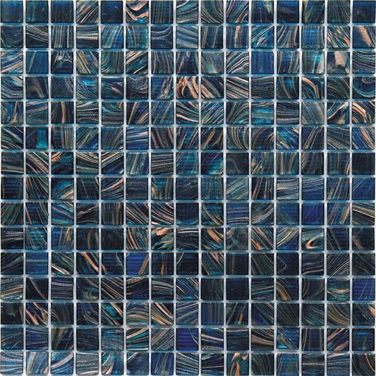 Berlin Blue Glossy Glass Mosaic Tile