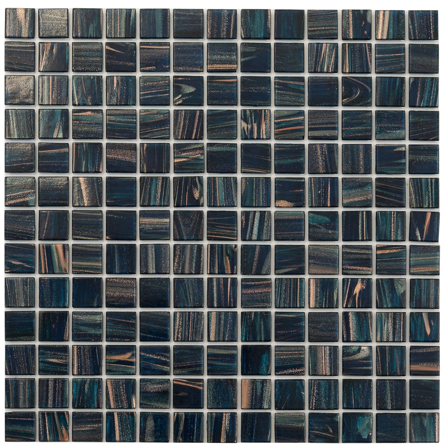 20-pack Celestial 12 in. x 12 in. Glossy Berlin Blue Glass Mosaic Wall and Floor Tile (20 sq ft/case)