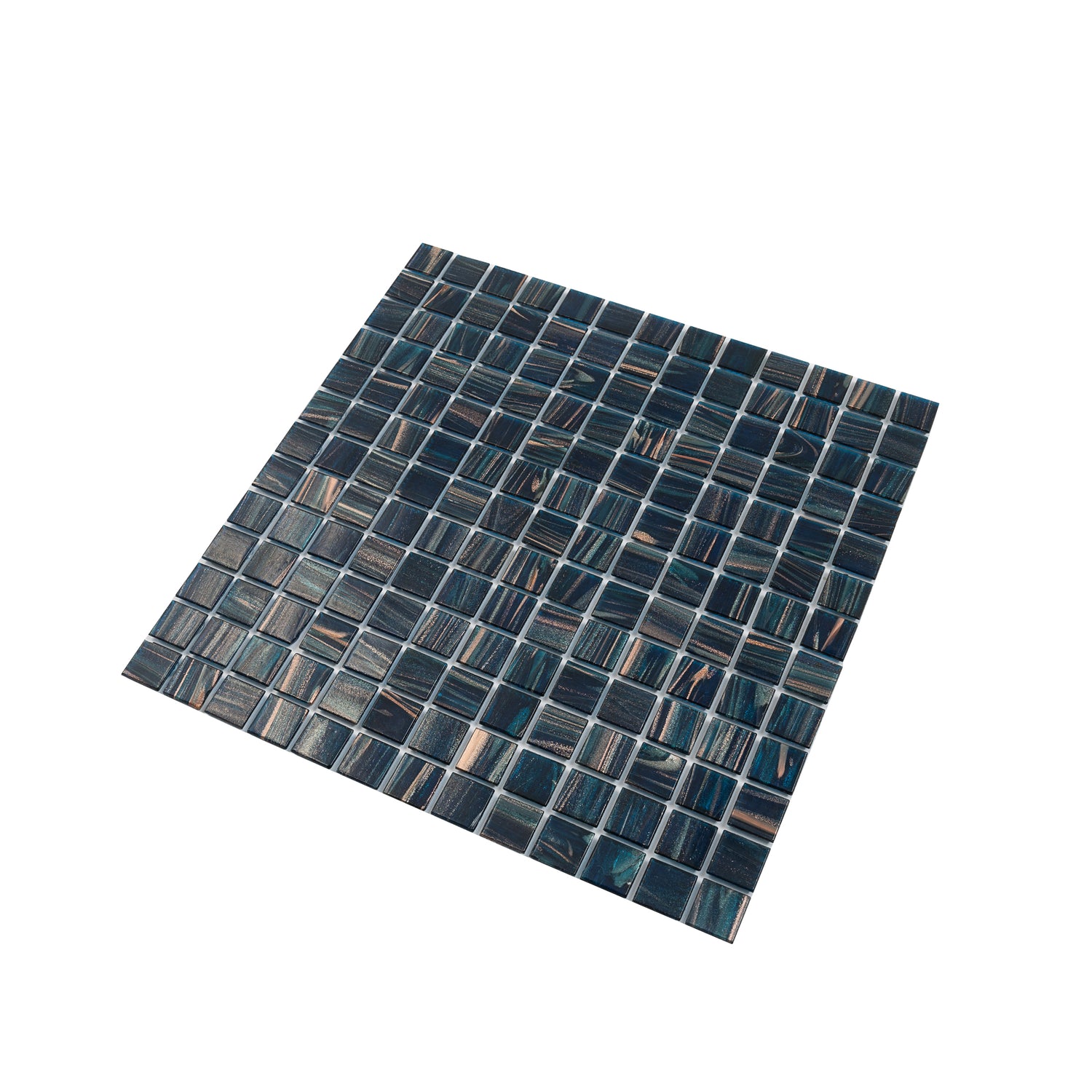 20-pack Celestial 12 in. x 12 in. Glossy Berlin Blue Glass Mosaic Wall and Floor Tile (20 sq ft/case)