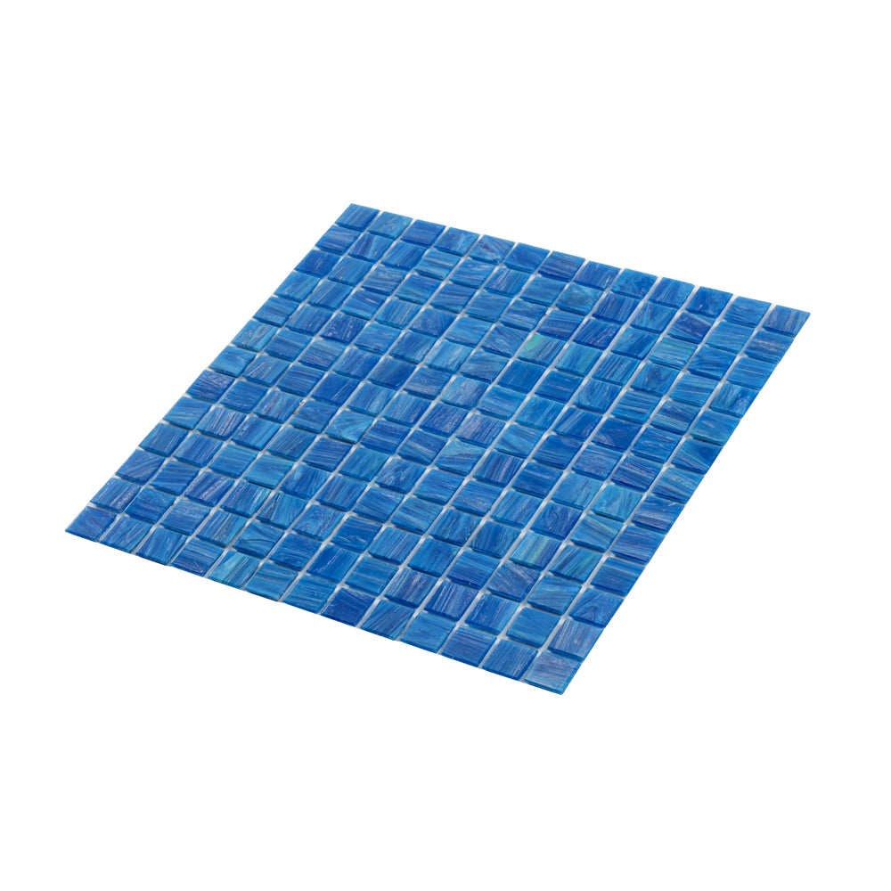 20-pack Celestial 12 in. x 12 in. Glossy Trypan Blue Glass Mosaic Wall and Floor Tile (20 sq ft/case)