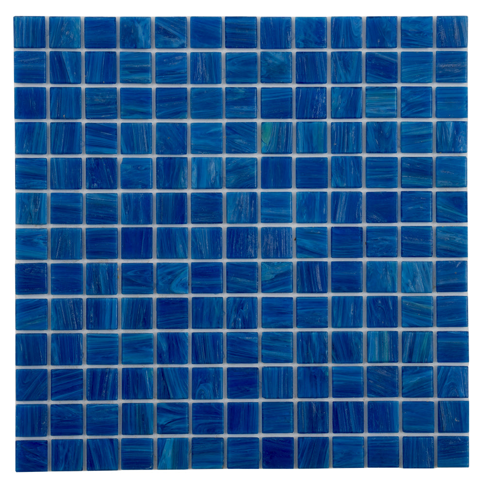 20-pack Celestial 12 in. x 12 in. Glossy Trypan Blue Glass Mosaic Wall and Floor Tile (20 sq ft/case)