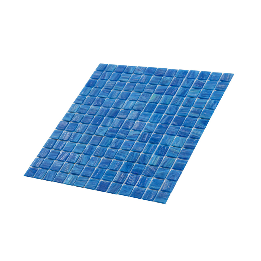 20-pack Celestial 12 in. x 12 in. Glossy Trypan Blue Glass Mosaic Wall and Floor Tile (20 sq ft/case)